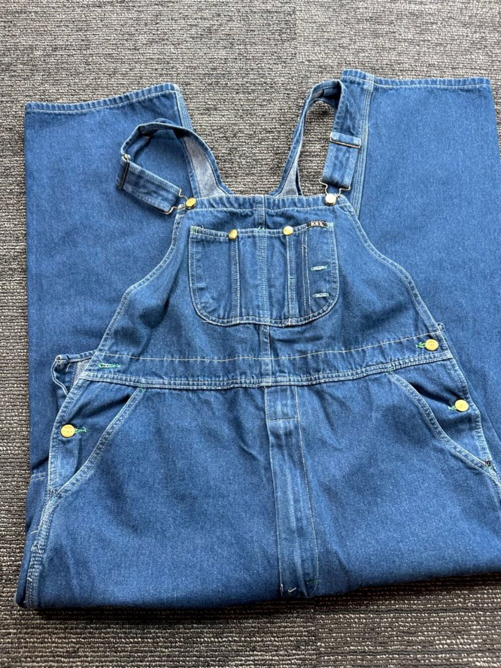 Key Imperial Mens Denim Bib Overalls W40 L30 Blue 100% Cotton Work